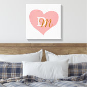 Toile coeur-amour-rose monogrammé (Insitu(Chambre))