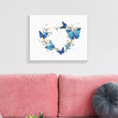 Toile Coeur bijoux avec papillons Morpho (Insitu(Salon))