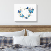 Toile Coeur bijoux avec papillons Morpho (Insitu(Chambre))