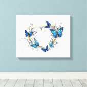 Toile Coeur bijoux avec papillons Morpho (Insitu (Plancher de Bois))