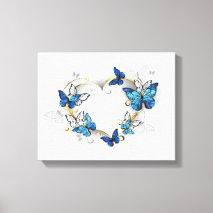 Toile Coeur bijoux avec papillons Morpho