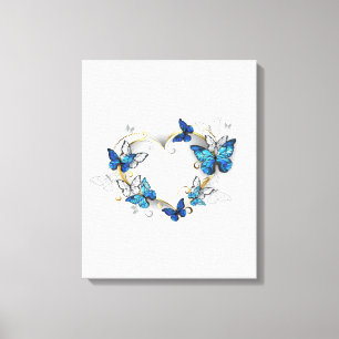 Toile Coeur bijoux avec papillons Morpho