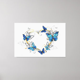 Toile Coeur bijoux avec papillons Morpho