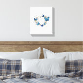 Toile Coeur bijoux avec papillons Morpho (Insitu(Chambre))