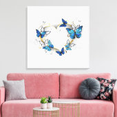 Toile Coeur bijoux avec papillons Morpho (Insitu(Salon))