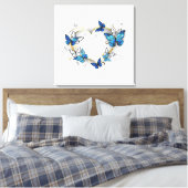 Toile Coeur bijoux avec papillons Morpho (Insitu(Chambre))