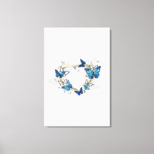 Toile Coeur bijoux avec papillons Morpho (Recto)