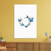 Toile Coeur bijoux avec papillons Morpho (Insitu(Salon))