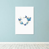 Toile Coeur bijoux avec papillons Morpho (Insitu (Plancher de Bois))