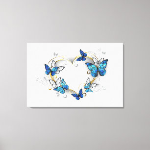 Toile Coeur bijoux avec papillons Morpho