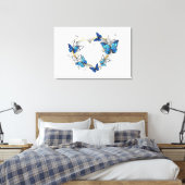 Toile Coeur bijoux avec papillons Morpho (Insitu(Chambre))
