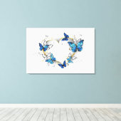 Toile Coeur bijoux avec papillons Morpho (Insitu (Plancher de Bois))