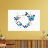 Toile Coeur bijoux avec papillons Morpho (Insitu(Salon))
