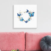 Toile Coeur bijoux avec papillons Morpho (Insitu(Salon))