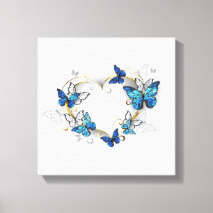 Toile Coeur bijoux avec papillons Morpho