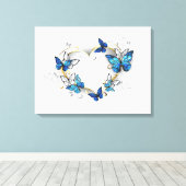 Toile Coeur bijoux avec papillons Morpho (Insitu (Plancher de Bois))