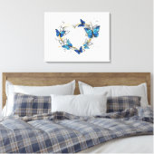 Toile Coeur bijoux avec papillons Morpho (Insitu(Chambre))