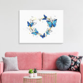 Toile Coeur bijoux avec papillons Morpho (Insitu(Salon))