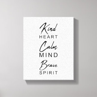 Toile Coeur calme esprit brave esprit | Inspirationnel