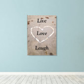 Toile Coeur Coeur Coquille Plage. Live Love Laugh (Insitu (Plancher de Bois))