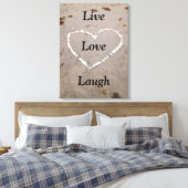 Toile Coeur Coeur Coquille Plage. Live Love Laugh (Insitu(Chambre))