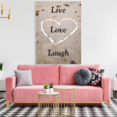 Toile Coeur Coeur Coquille Plage. Live Love Laugh (Insitu(Salon))
