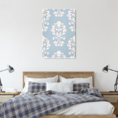 Toile Coeur Damas Lg Ptn II rose sur bleu (Insitu(Chambre))