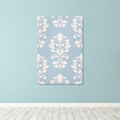 Toile Coeur Damas Lg Ptn II rose sur bleu (Insitu (Plancher de Bois))