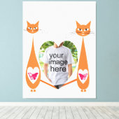 Toile Coeur d'amour de chat modifiable - Conception de t (Insitu (Plancher de Bois))
