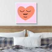 Toile Coeur de contenu - Avec Moustache (Insitu(Chambre))