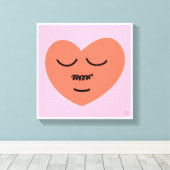 Toile Coeur de contenu - Avec Moustache (Insitu (Plancher de Bois))