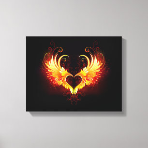 Toile Coeur de feu ange avec ailes