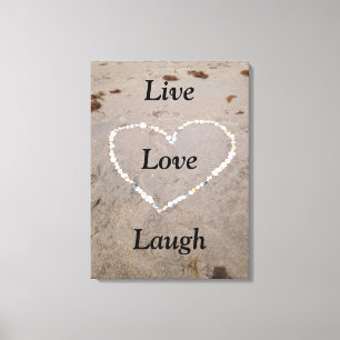 Toile Coeur de Shell de plage. Rire vivant d'amour