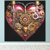 Toile Cœur de Streampunk Rubis Saint Valentin (Insitu (Plancher de Bois))