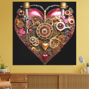 Toile Cœur de Streampunk Rubis Saint Valentin