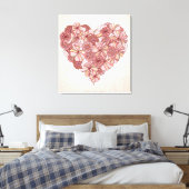 Toile Coeur en fleurs dessinées à la main (Insitu(Chambre))