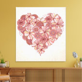 Toile Coeur en fleurs dessinées à la main (Insitu(Salon))