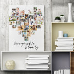 Toile Coeur en forme 36 Photo Collage Love Life Family<br><div class="desc">Créez votre propre toile enveloppée avec 36 de vos photos préférées. Le modèle photo est mis en place pour créer un collage photo en forme de coeur, affichant vos photos dans un mélange de formats portrait, paysage et instragram carré. Le design a un arrière - plan blanc et la légende...</div>