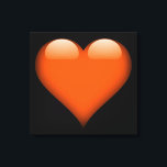 Toile Coeur en verre orange personnalisable<br><div class="desc">Un grand coeur de verre brillant apparaît sur cette toile enveloppée pour votre plus grand plaisir ! Ce design de coeur de verre est disponible en dix couleurs et sur n'importe quelle couleur arrière - plan votre coeur désire! Faites une déclaration avec cette toile suspendue sur votre mur ! Redimensionnez...</div>