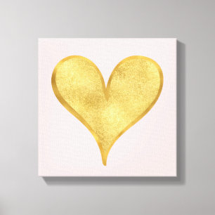 Toile Coeur étincelant d'or