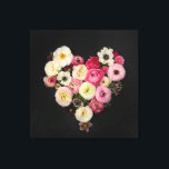 Toile Coeur florissant<br><div class="desc">Impression photo de coeur de fleurs fraîches</div>