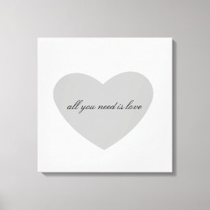 Toile Coeur gris