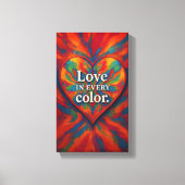 Toile Cœur Kaléidoscope | Amour Abstrait Arc-en-ci (Recto)