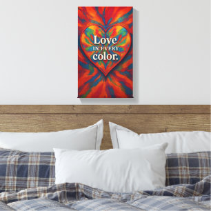 Toile Cœur Kaléidoscope Amour Abstrait Arc-en-Ci