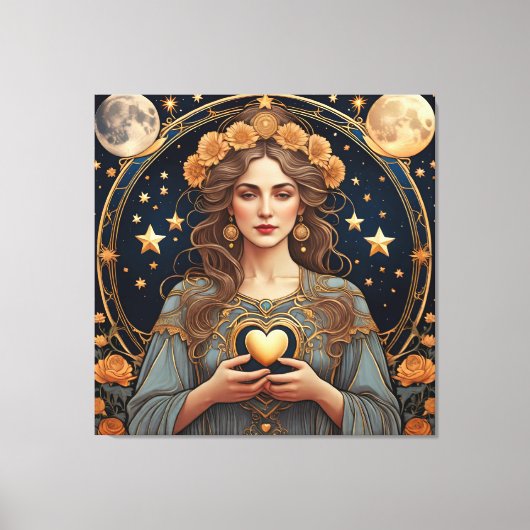 Toile coeur passionné femme - tarot (Recto)
