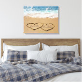 Toile Coeur Personnalisé Dans Le Sable (Insitu(Chambre))