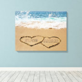 Toile Coeur Personnalisé Dans Le Sable (Insitu (Plancher de Bois))