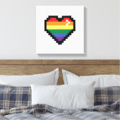 Toile Coeur Rainbow Pixel (Insitu(Chambre))