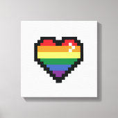 Toile Coeur Rainbow Pixel (Recto)