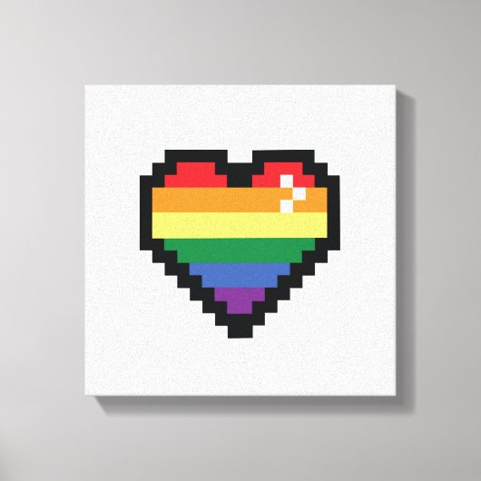 Toile Coeur Rainbow Pixel (Recto)